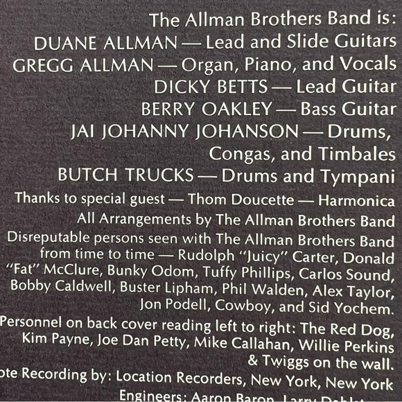 The Allman Brothers Band At Fillmore East Double Album 1971 EUC Original Sleeves - Picture 14 of 16